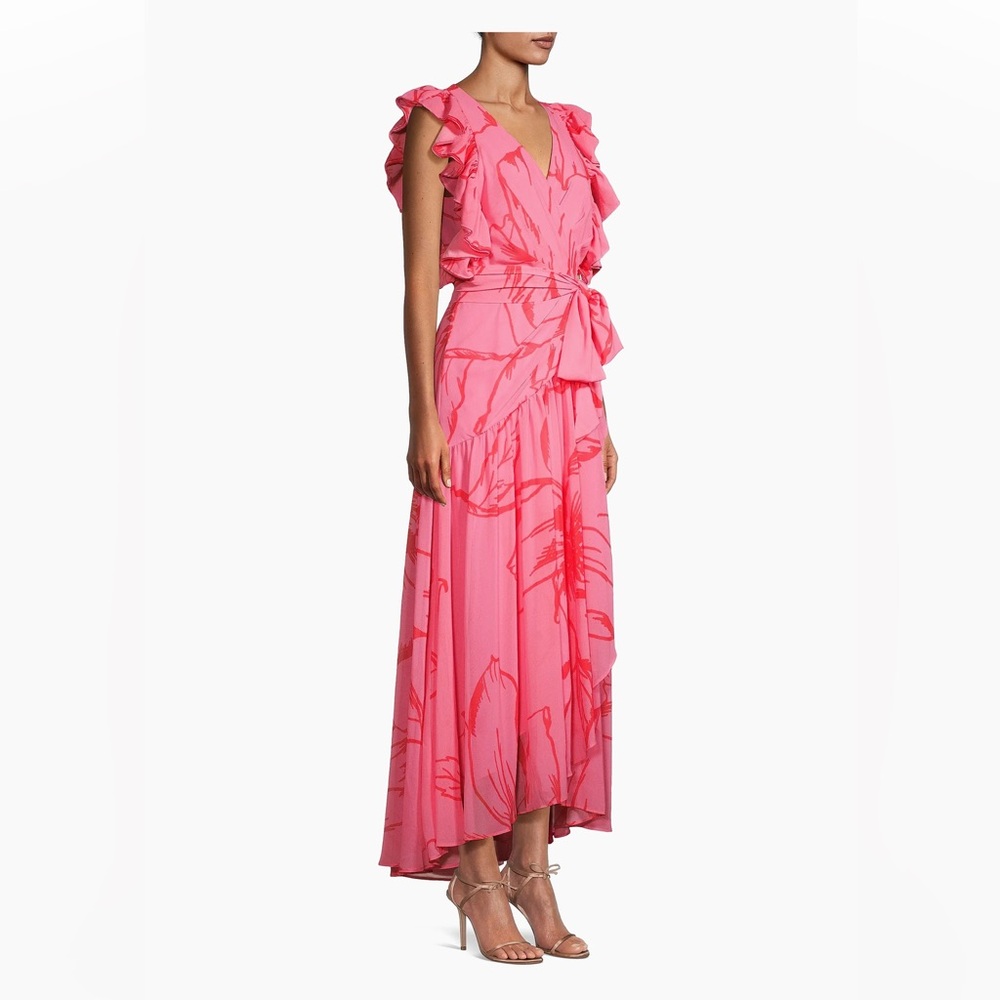 Hutch Beck Chiffon Floral Wrap Maxi Dress NWT Size XS - Picture 3 of 16
